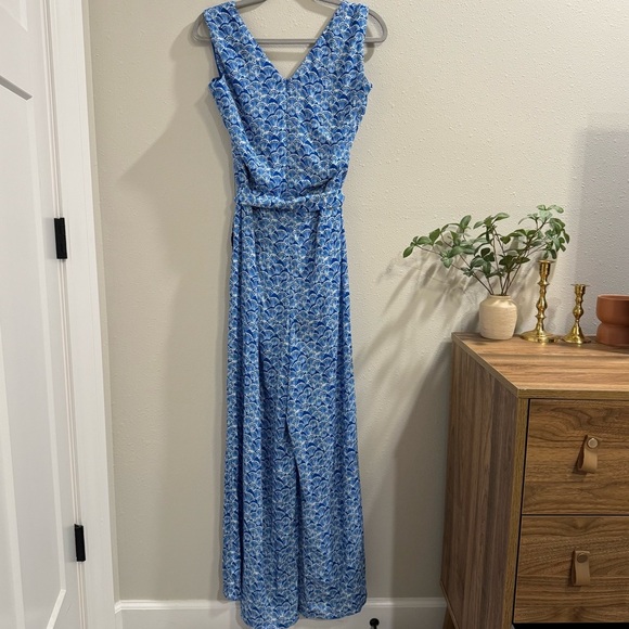 J. McLaughlin 10 Hermione Belted Wide Leg Jumpsuit Summer Lightweight Resort - Picture 3 of 9